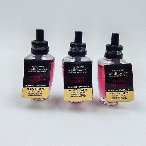 Bath Body Works Frosted Cranberry White Barn Wallflowers Refill Lot of 3 - Picture 1 of 3